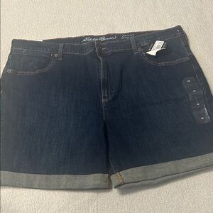 Eddie Bauer Women's Dark Blue Denim Shorts